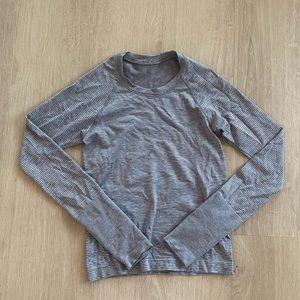 Grey Striped Lululemon Swiftly (race length)